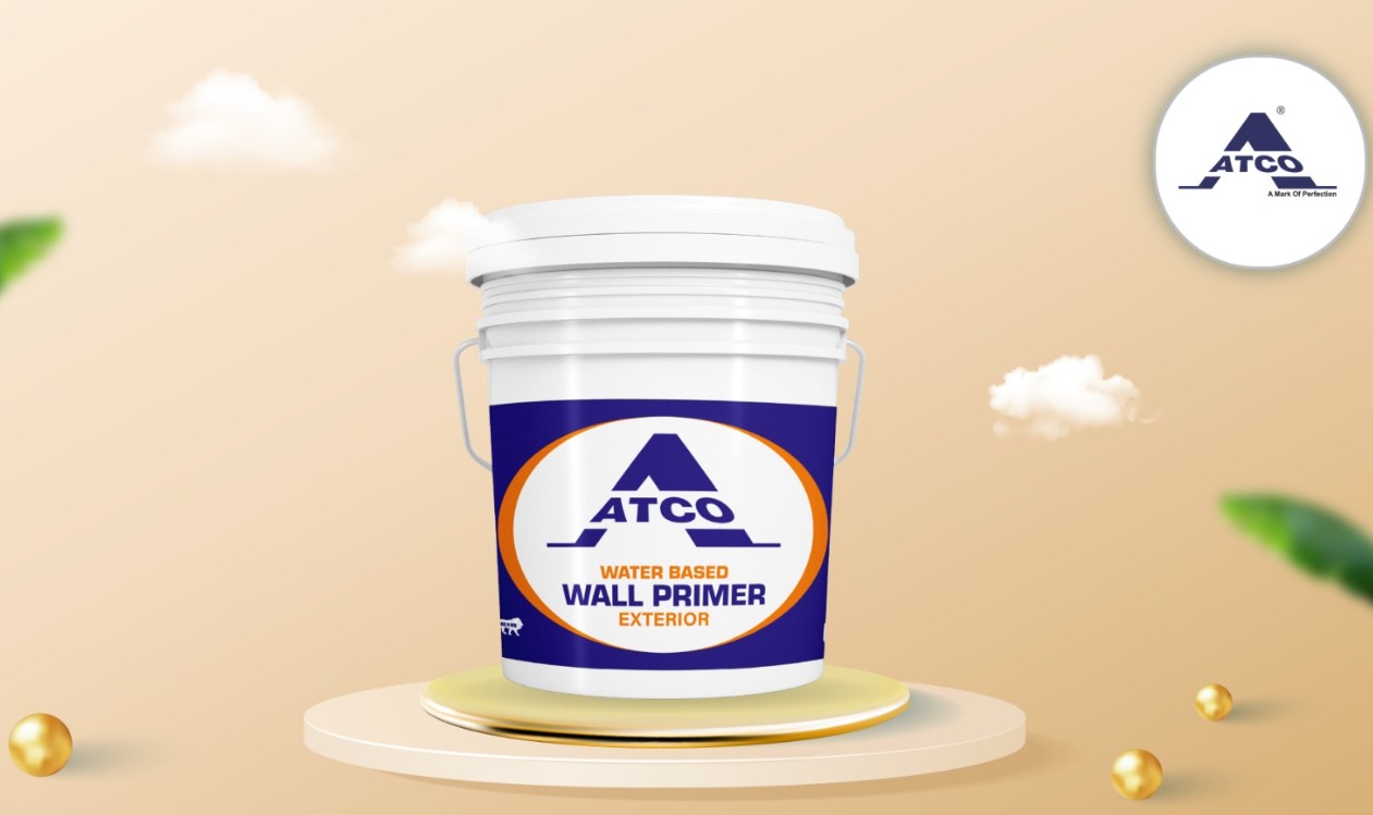 Atco Wall Primer Water Based Primer for Interior and Exterior Wall Preparation, Smooth Base Coat with Better Paint Adhesion, Uniform Coverage and Reliable Finish for Painting Work